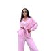 Women's Solid Color Lapel Long Sleeve Shirt And Pants Two Piece Set European American Style Casual Autumn Top_ecoleips.com