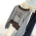 Elegant Off-shoulder Sweatshirt For Women, Early Autumn 2025, Plus Size, With A Camisole Layered Top Two-piece Set_ecoleips.com