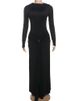 Weird Puss Ruched Elegant Maxi Dress Women Daily Casual Fashion Skinny Full Sleeve Solid Gown Midnight Prom Party Long Bodycon_ecoleips.com