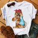 European And American Cross-border Foreign Trade Clothing Cartoon Cute Puppy Round-neck Printed Women's Short-sleeve_ecoleips.com
