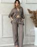 Women's Clothing Summer New Women's Set Large Size Cotton And Linen Shirt Set High Waist Loose Trousers_ecoleips.com