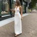 Women's Fashionable Two Piece Set V Neck Halter Top Long Skirt Bodycon Skirt with Slit Cross Border E Commerce New 2025_ecoleips.com