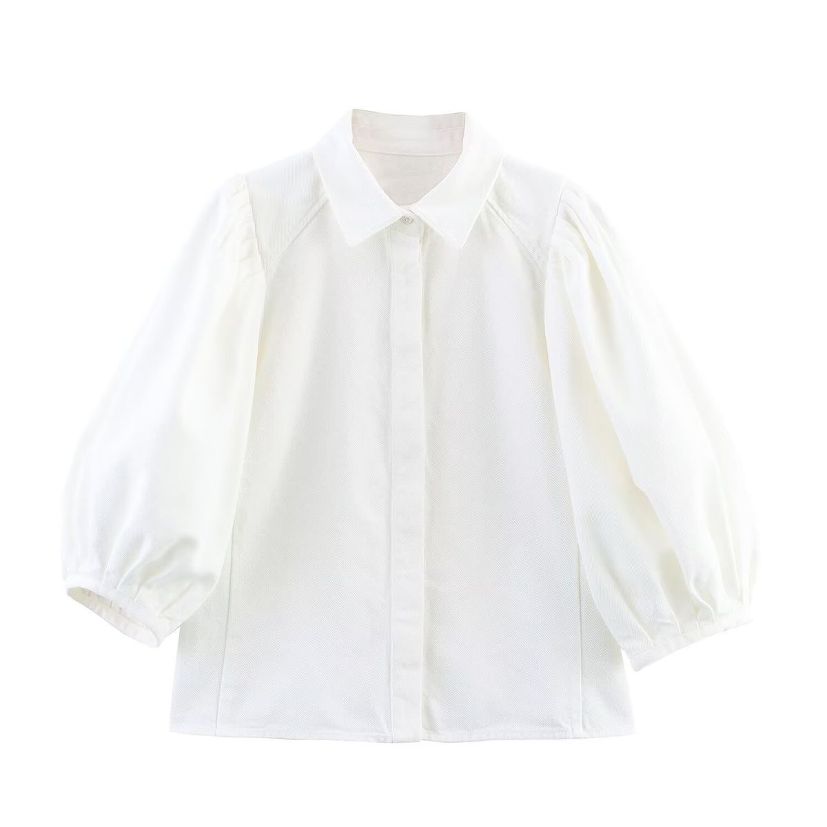 Women's Clothing Women's European American Style Collared Mid Sleeve Shirt Denim Pants Suit Set Long Sleeve For Formal & Casual_ecoleips.com
