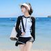 Women's plus Size Sporty Swimsuit Two Piece Conservative Slimming Flat Heeled Bikini Set for Summer Hot Springs_ecoleips.com