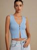 Women's Sleeveless Knitted Vest Style Summer Beach Vacation Top Sexy American Clothing Thin Polyester_ecoleips.com