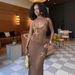 Summer Long Dress for Women 2026 European American Style Sexy Slim Fit U Neck Knitted Hollow out Cross Border Fashion_ecoleips.com