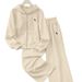 Premium Women's Casual Tracksuit Set - Autumn Winter Fashion Outfit With Zipper Pocket (Beige/Brown, S-Xxl)_ecoleips.com