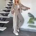 Women's Clothing Autumn Y2K Striped Zipper Top Jacket Casual Sports Suit Women_ecoleips.com