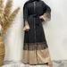Verve Muslim Tassel Lace Patchwork Fashion Long Dress Women's Zipper Cardigan Tie Robe 1505_ecoleips.com