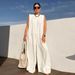 Spring/Summer Women's Casual Wide Leg Jumpsuit Solid Color Independent Website European And American Style 2025_ecoleips.com