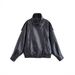 "Women's Faux Leather Jacket With Lychee Pattern – Trendy Biker Style Coat For Autumn & Winter"_ecoleips.com
