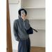 Winter Korean-Inspired Relaxed Knit Sweater With Lazy Checkered Polka Dots And Hood, Versatile And Easy To Style For Wom_ecoleips.com