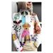Women's Abstract Print Turtleneck Sweater Casual Cape Coat For Christmas_ecoleips.com