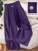 Women's Versatile Casual Wide Leg Trousers Button Detailing Spring/Summer Fashion European And American Style Clothing_ecoleips.com