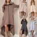Women's Long Hooded Sweatshirt Dress Style Slimming A-Line Skirt Loose Versatile Autumn Winter Clothing_ecoleips.com