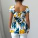 Women's Slim Fit Tie-Dye Pullover Top - Deep V-Neck Holiday Shirt (Summer Style, Lightweight & Comfortable_ecoleips.com