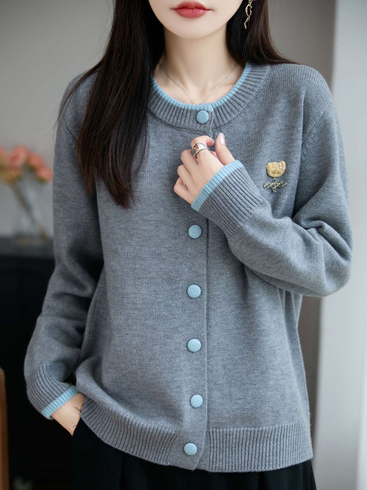 Korean-style Autumn And Winter Fashion Knitted Cardigan Sweater Jacket Women, 25 New Models, High-end Casual Outerwear_ecoleips.com