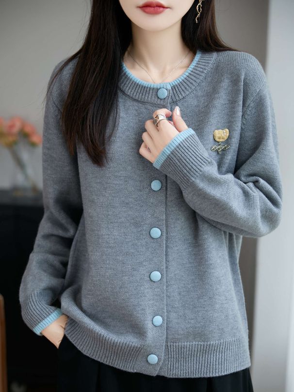 Korean-style Autumn And Winter Fashion Knitted Cardigan Sweater Jacket Women, 25 New Models, High-end Casual Outerwear_ecoleips.com