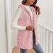 Women's Solid Color Plush Hooded Cardigan Button Down Outerwear For Autumn Winter Popular_ecoleips.com