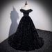 Women's Clothing Off-Shoulder Sequin Evening Dress – French-Inspired Glittering Performance Gown For Soprano, Host & Black Wedding (XS-XXXL)_ecoleips.com
