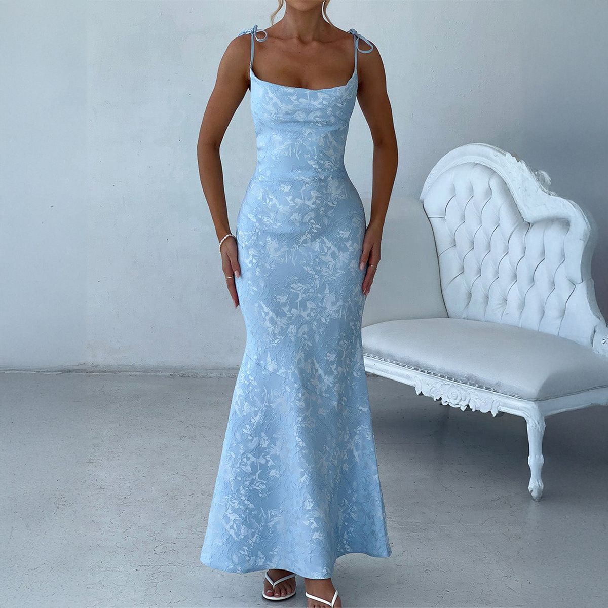 Diyun European And American Style Elegant Evening Bodycon Strap Dress Women's Fashion 2025 Summer_ecoleips.com