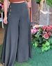 Women’s Clothing Fashion New Women's Button Elastic High Waist Wide Leg Pants_ecoleips.com