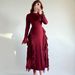 Elegant High Waist Slimming Dress For Women Round Neck Flare Sleeve Temperament Casual Party Bodycon Dress_ecoleips.com