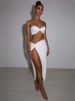 Mozision Elegant Strapless Sexy Two Piece Set Women Sleeveless Crop Top And High Split Skirt Matching Sets Party Dress Sets_ecoleips.com