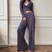 Khaki Sleeve Long Pants Knitted Milk Silk Comfortable Skin-Friendly Pajama Set European And American Autumn_ecoleips.com