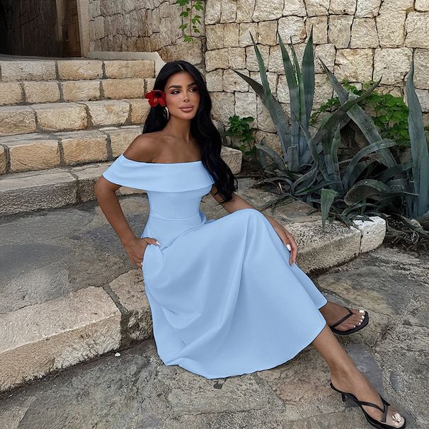 DiYun Elegant Strapless Long Dress for Women European American Style Spring Summer 2026 Independent Amazon Website Cross Border_ecoleips.com