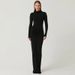 2024 Autumn Winter New European And American Foreign Trade Sexy Waist Slimming Solid Color Long Elegant_ecoleips.com