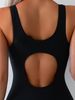 Women's Geo Print Boyleg One Piece Swimsuit Open Back Athletic Slim Fit Bathing Suit For Training_ecoleips.com