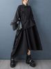 Irregular Patchwork Oversized Shirt Dresses For Women Spring Autumn New Long Sleeve Loose Casual Long Dress Elegant Clothes 2025_ecoleips.com