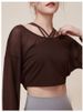 K New Women's Yoga Tank Top Long Sleeve Netting Breathable Pilates Sports Running Set Yoga Cover-Up_ecoleips.com