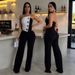 Women's Clothing Hot Girl Style Party Gathering Button Jumpsuit Pants_ecoleips.com