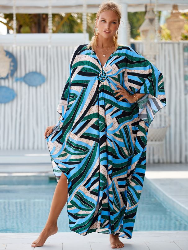 Women's Beach Cover Up Dress - Lightweight Long Robe With Zebra/Leopard Print, Sun Protection, Swimwear Cover, Plus Size, 100% Cotton_ecoleips.com
