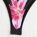 Women's Sexy Lily Print Bikini Cover up Jacket Three Piece Set European American Style Swimsuit Wire Free Chest Pad Regular Size_ecoleips.com