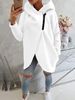 Women's Clothing Women's Long Sleeved Casual Black Hooded Jacket Sweatshirt With Front Pocket Zipper Hoodie_ecoleips.com