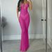 Women's Fashion Slim Dress One Line Collar Hollow Mesh See Through_ecoleips.com