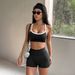 Women's Yoga Sports Bra & Shorts Set – Breathable Polyester Workout Outfit For Gym & Running (Black, S-Xl)_ecoleips.com