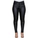 Women's Solid Colour PU Leather Pants Casual Sexy Calf Pants_ecoleips.com
