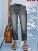 K Cowboy Women's Loose Straight Leg Pants With Torn Edges And Holes_ecoleips.com