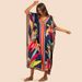 K European And American Positioning: Printed Vacation Beach Skirt, Loose Seaside Long Skirt, Bikini Sun Protection Shirt_ecoleips.com
