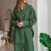 Women's Clothing New 100% Cotton Double Layer Comfortable Casual Suit Loose Long Sleeved Trousers Suit_ecoleips.com