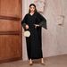 Muslim Dress Women "Exquisite Embroidered Jalabiya Dress – Modest Muslim Long Robe With Ethnic Cover-Up Design (Black, One Size)"_ecoleips.com