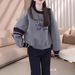 Elegant Gray Women's Sweatshirt Jacket, New Autumn 2025 Model, Plus-size, Loose-fitting, Slimming Top_ecoleips.com