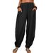 Women's Clothing American Style Casual Loose Fit Pure Cotton Harem Pants Comfortable Home Wear_ecoleips.com