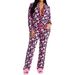 Women's Casual Two Piece Set Long Sleeved Printed Top With Front Open Collar And Trousers Spring_ecoleips.com