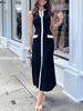 Women's Knitted Ribbed Max Dress Elegant E Commerce From Europe And America Round Neck Sleeveless Button Down Slim Fitting Flattering Silhouette_ecoleips.com