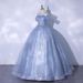 New One Shoulder Puffy Skirt Adult Performance Evening Dress_ecoleips.com